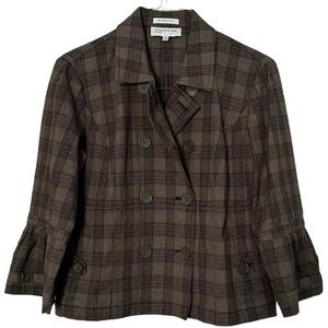 Jones New York Blazer Brown Plaid S
